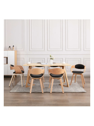 Sonata Трапезни столове, 6 бр, извито дърво и изкуствена кожа