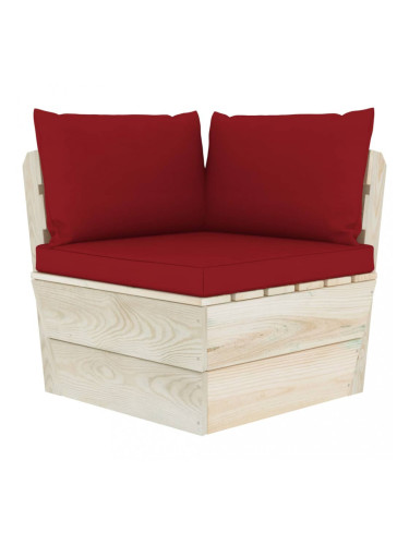 Sonata Градински палетен ъглов диван с възглавници, импрегниран смърч
