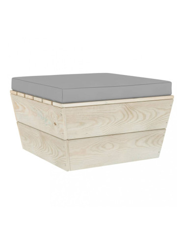 Sonata Градинска табуретка от палети с възглавница, импрегниран смърч