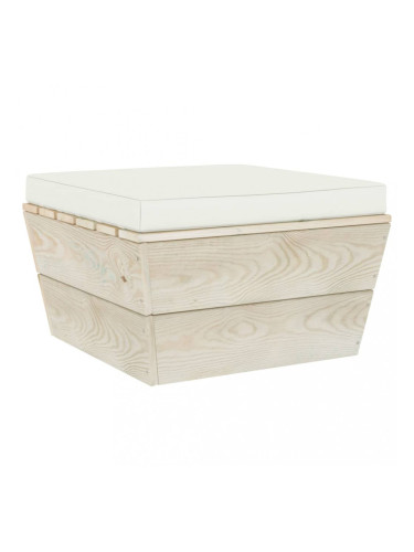 Sonata Градинска табуретка от палети с възглавница, импрегниран смърч