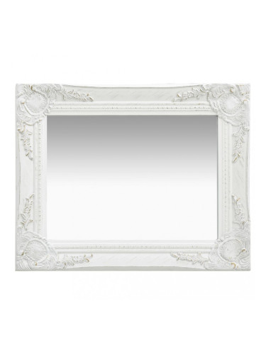 Sonata Стенно огледало, бароков стил, 50x40 см, бяло
