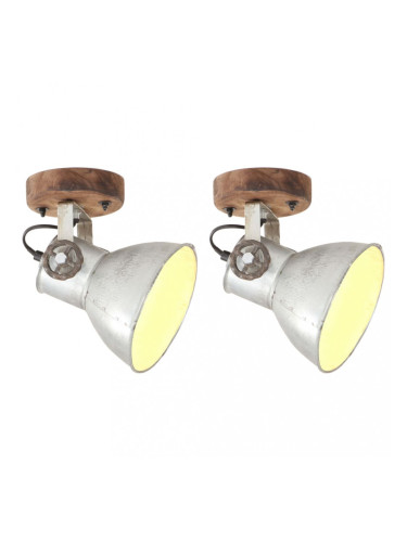 Sonata Индустриални стенни/тавански лампи 2 бр сребристи 20x25 см E27