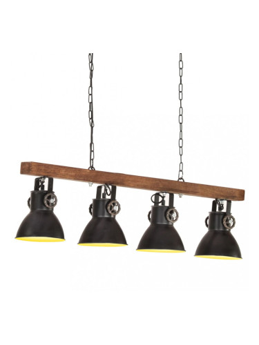 Sonata Индустриална лампа за таван, черна, E27, мангово дърво