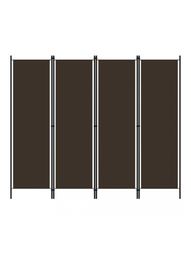 Sonata Параван за стая, 4 панела, кафяв, 200x180 см