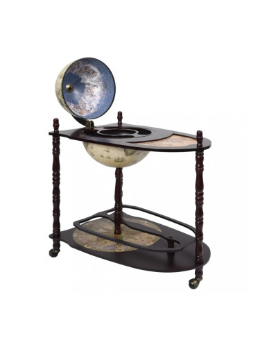 Sonata Свободностоящ глобус бар стойка за вино, евкалипт, зелен