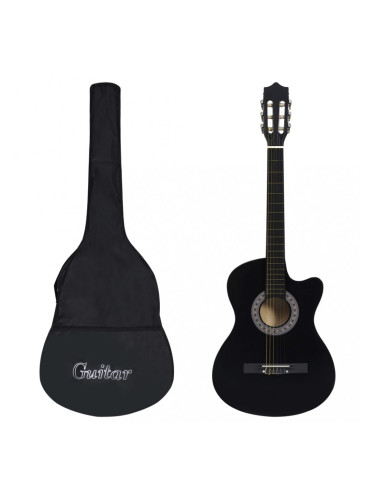 Sonata Комплект уестърн акустична китара 12 части 6 струни черна 38"