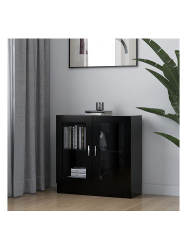 Sonata Шкаф витрина, черен, 82,5x30,5x80 см, ПДЧ