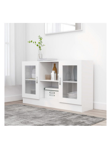 Sonata Шкаф витрина, бял, 120x30,5x70 см, ПДЧ