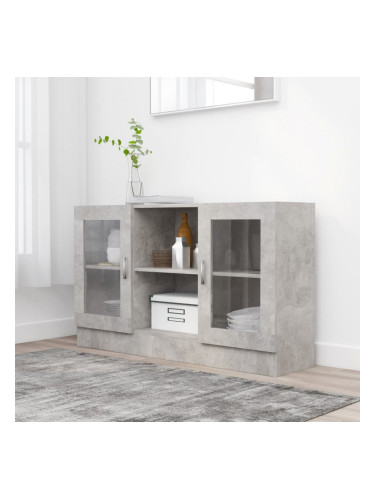 Sonata Шкаф витрина, бетонно сив, 120x30,5x70 см, ПДЧ