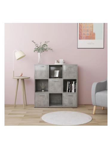 Sonata Шкаф библиотека, бетонно сив, 90x30x90 см, ПДЧ
