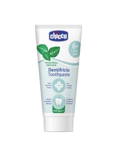 Chicco Toothpaste Mild Mint детска паста за зъби с флуорид 6 y+ 50 мл.