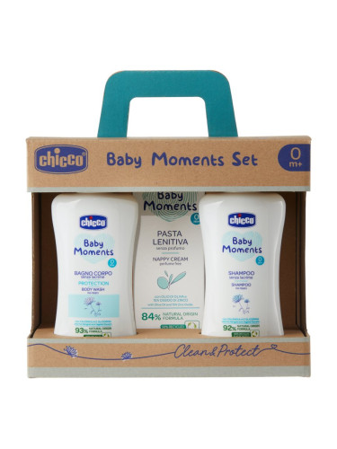 Chicco Baby Moments Clean & Protect подаръчен комплект (за деца от раждането им)