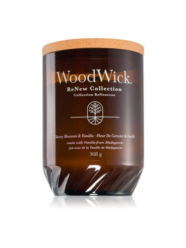 Woodwick Renew Cherry Blossom & Vanilla ароматна свещ с дървен фитил 368 гр.