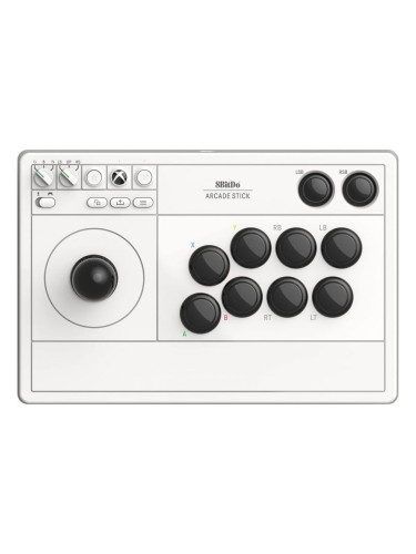Конзола Контролер 8BitDo - Arcade Stick, за Xbox One/Series X/PC, бял