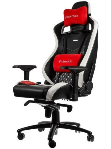  Гейминг стол noblechairs - EPIC, естествена кожа, черен/бял/червен