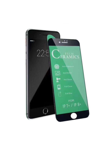 Стъклен протектор за дисплей Ceramic 5D Full с цяло лепило, За iPhone 7/8/SE 2020/2022, Черен