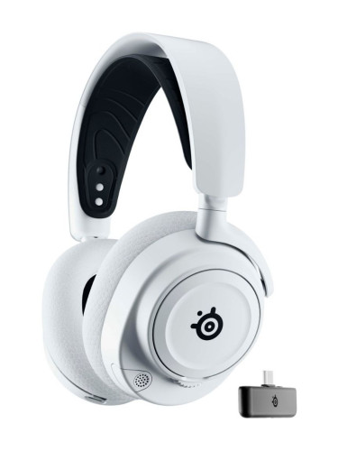  Гейминг слушалки SteelSeries - Arctis Nova 7X, безжични, бели