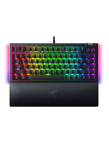  Механична клавиатура Razer - BlackWidow V4 75, ISO, Orange, RGB, черна