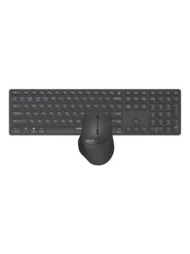  Комплект клавиатура и мишка Rapoo - 9800M, безжичен, черен