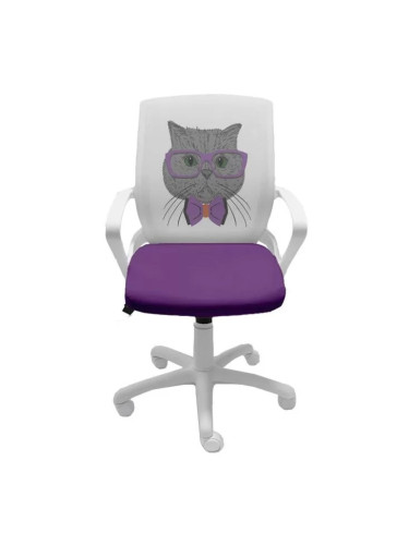 Детски стол Fly White Purple Cat