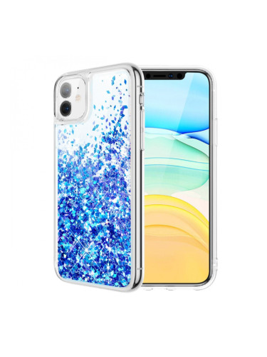 Силиконов кейс MBX Liquid с течност и брокат, За Samsung Galaxy A30s/A50 (A307F/A505F), Син