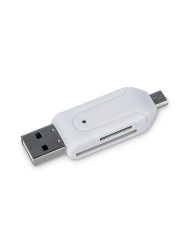 Адаптер Forever USB OTG card reader USB и micro USB/SD и micro SD, Бял