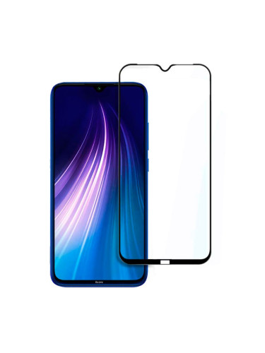 Стъклен протектор за дисплей MBX 5D Full с цяло лепило, За Xiaomi Redmi Note 8T, Черен