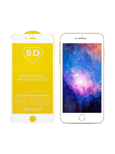 Стъклен протектор за дисплей MBX 9D Paper Box Flat, За iPhone 6/6s, Бял