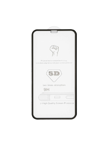 Стъклен протектор MBX 5D Slim с цяло лепило, За iPhone 11 (6.1), Черен