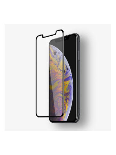 Стъклен протектор за дисплей MBX 5D Slim с цяло лепило, За iPhone XS Max, Черен