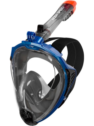 AQUA SPEED Kids's Full Face Diving Mask Drift Navy Blue/Black Pattern 10