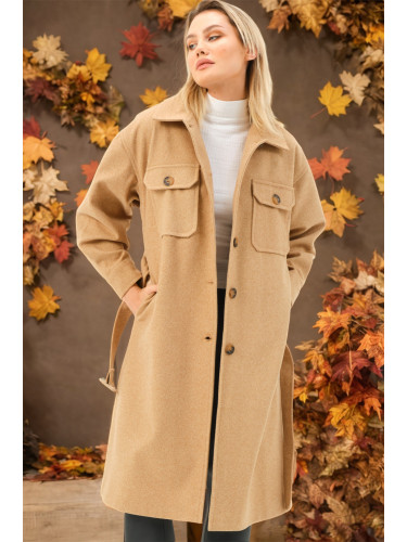 Z6777 DEWBERRY LADIES' COAT-FLAT CAMEL