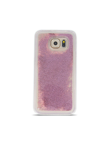 Силиконов кейс MBX Liquid Pearl с течност, перли и брокат, За Samsung Galaxy S20 Ultra (G988B), Розов