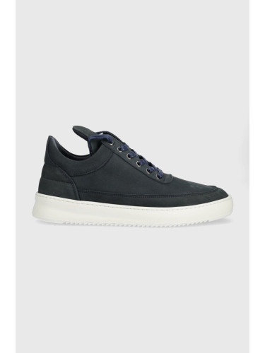 Велурени маратонки Filling Pieces Low Top Ripple Nubuck в тъмносиньо 25122842001