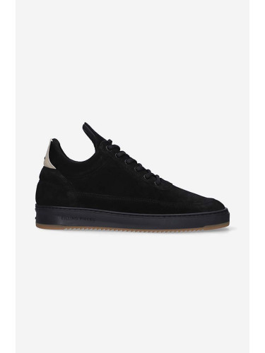 Велурени маратонки Filling Pieces Low Top Ripple Suede в черно 25122791861