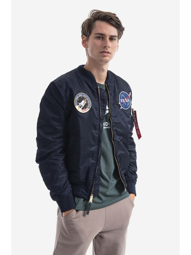 Яке бомбър Alpha Industries MA-1 VF NASA LP 166107LP 07 в тъмносиньо с преходна изолация