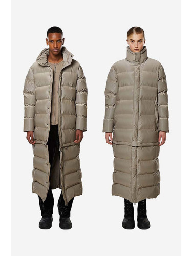 Яке Rains Extra Long Puffer Coat в кафяво зимен модел