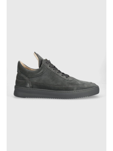 Велурени маратонки Filling Pieces Low Top Suede в сиво 10122791850