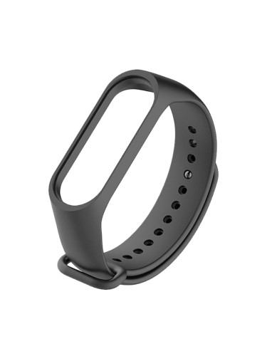 Силиконова каишка bSmart за смарт гривна Xiaomi Mi Band 3/4/5/6, Черна