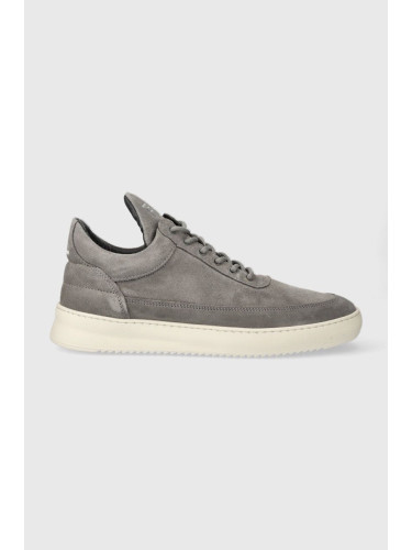 Велурени маратонки Filling Pieces Low Top Suede в сиво 10122791002