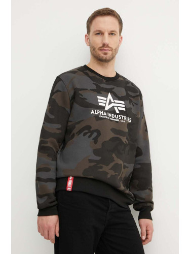 Суичър Alpha Industries 178302C в черно с десен