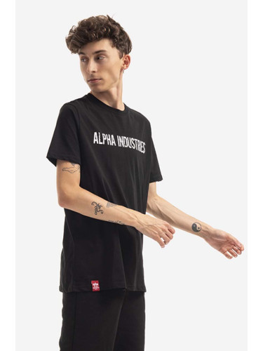 Памучна тениска Alpha Industries RBF Moto в черно с принт