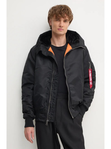 Яке Alpha Industries MA-1 Hooded 158104 03 в черно преходен модел 158104.03