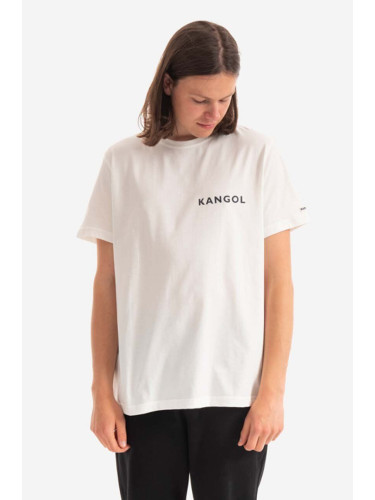 Памучна тениска Kangol Heritage Basic в бяло с принт