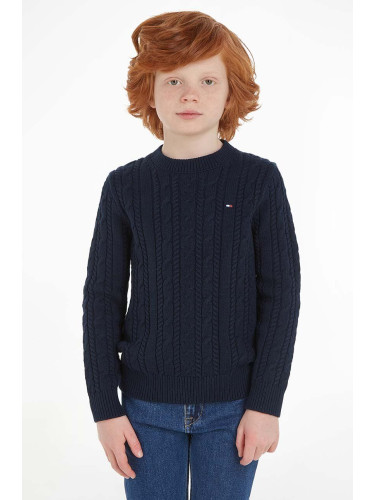 Детски пуловер Tommy Hilfiger в тъмносиньо