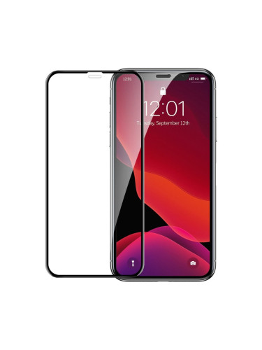 Стъклен протектор OG Premium с цяло лепило, За iPhone 11 (6.1), Черен