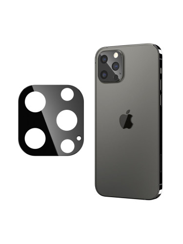 Стъклен протектор за задна камера 5D Full MBX за Apple iPhone 12 Pro Max (6.7), Черен