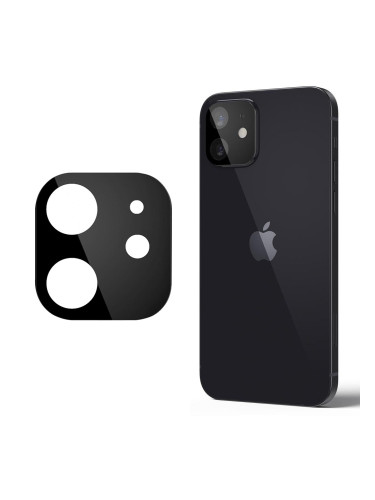 Стъклен протектор за задна камера 5D Full MBX за Apple iPhone 12 (6.1), Черен