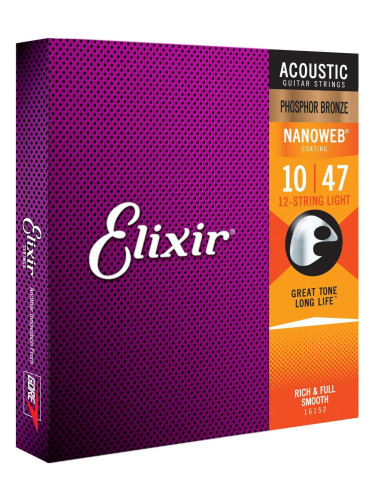 Elixir 16152 Nanoweb 12 10-47 Струни за акустична китара