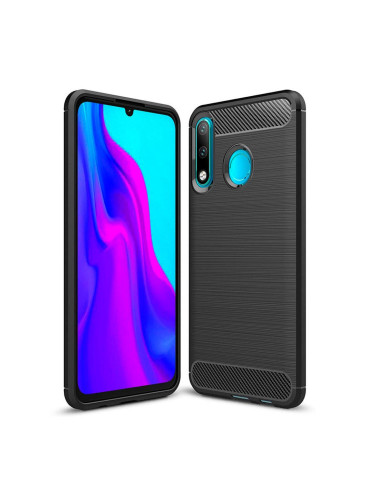 Силиконов кейс MBX Carbon, За Huawei P30 Lite, Черен